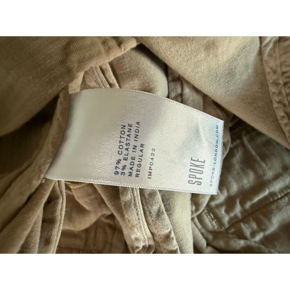 Spoke Mens Chinos 36 Build B Beige Tan Cotton Chino Straight Leg Pants - Picture 6 of 6